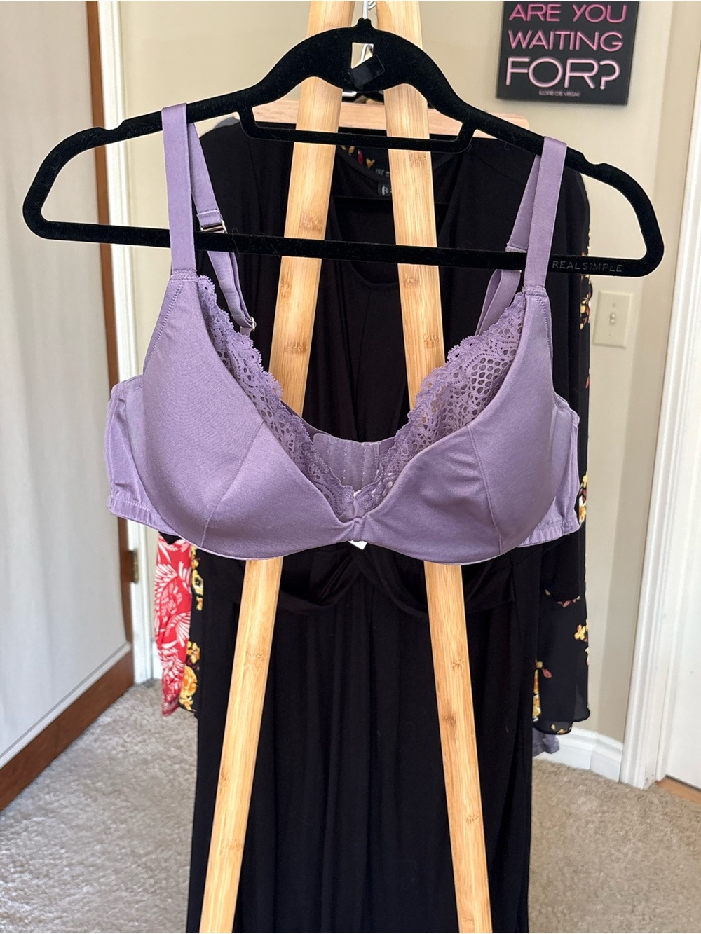 Cacique Lavender Lace Lightly Lined Balconette Bra 44C